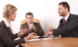 business meeting of 3 persons